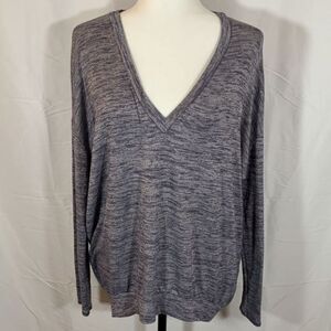 Wilfred Free Heather Grey & Blue Long Sleeve Top